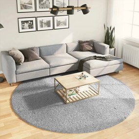 vidaXL Tapete shaggy de pelo alto PAMPLONA Ø 240 cm cinzento