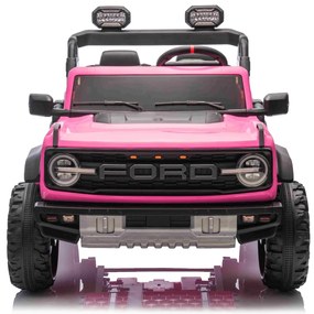 Carro elétrico para crianças 24V 2 lugares Ford Bronco XXL com tração traseira, licenciado Rodas Plástico Rosa