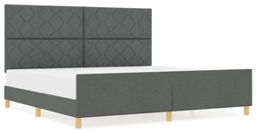 Cama vidaXL Cinza Escuro 200x200 cm Tecido