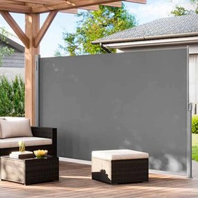 Toldo lateral extensível 180 x 400 cm para varanda cinzento