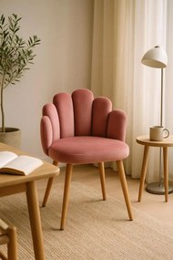 Cadeira Hand Veludo - Rosa