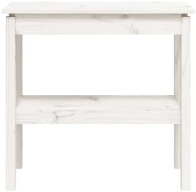 Mesa consola 80x40x75 cm madeira de pinho maciça branco