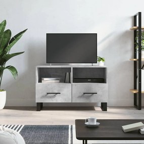 vidaXL Móvel p/ TV 80x36x50 cm madeira processada cinzento cimento