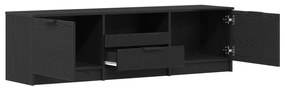 Armário de TV vidaXL - Carvalho Preto - 140x35x40 cm - Feito de Madeir