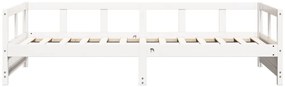 Sofá-cama sem colchão 90x200 cm madeira de pinho maciça branco