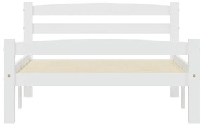 Estrutura de cama em pinho maciço 90x200 cm branco