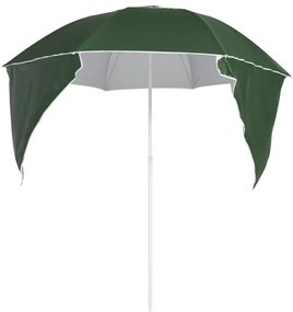 Guarda-sol de praia com paredes laterais 215 cm verde