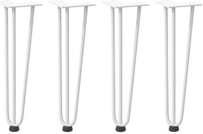 Pernas de grampo para mesa de centro 4 peças, branco, 42 cm, aço maciç