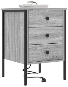 Armário de Cabeceira com gaveta Sonoma cinzento 42 x 41 x 61 cm