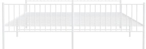 Estrutura de cama com cabeceira e pés 193x203 cm metal branco