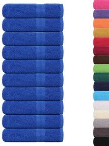 Toalhas de mãos 10 pcs 50x100 cm 360 gsm 100% algodão azul