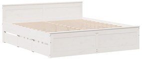 Cama sem colchão com cabeceira 200x200 cm pinho maciço branco