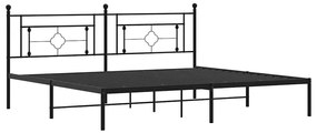 Estrutura de cama com cabeceira 193x203 cm metal preto