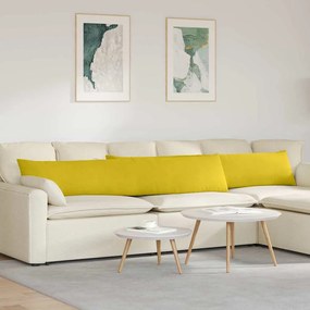 vidaXL Travesseiros de Sofá 2 pcs Amarelo 200 x 40 cm