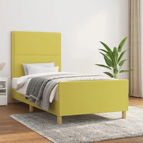 vidaXL Estrutura de cama sem colchão 100x200 cm tecido verde