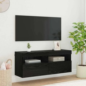 vidaXL Armário de TV de Parede Carvalho Preto 100 x 30 x 40 cm