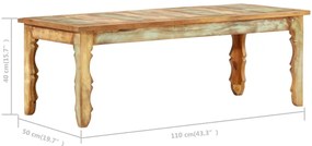 Mesa de centro 110x50x40 cm madeira recuperada maciça