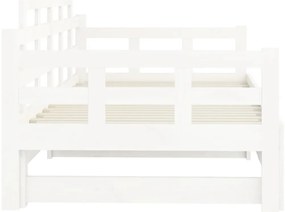 Sofá-cama de puxar 2x(90x200) cm pinho maciço branco