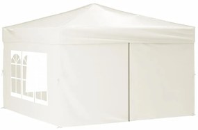 Tenda para festas dobrável com paredes laterais 3x3 m creme
