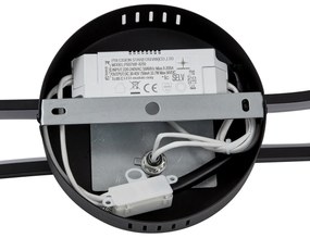 Plafon de design preto mate 65 cm regulável em 3 níveis 2 luzes - Pepe