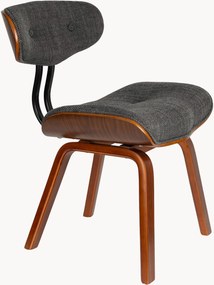 Cadeira de jantar estofada em madeira de seringueira Blackwood