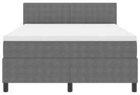 Cama Box Spring com Colchão Cinza Claro 140x200 cm Tecido de Veludo