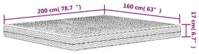 Colchão de espuma 160x200 cm dureza H2 H3 branco