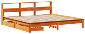 Cama com estante sem colchão 200x200 cm pinho maciço
