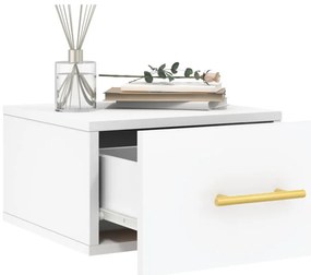 Mesa de cabeceira montagem na parede 35x35x20 cm branco
