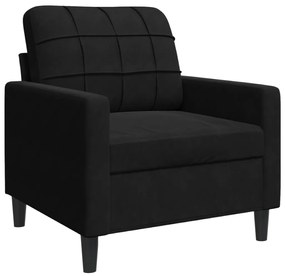 4 pcs conjunto de sofás com almofadões e rolos veludo preto