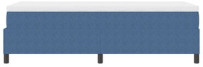 Cama Box com Colchão Azul Solteiro em Tecido Cotelê
