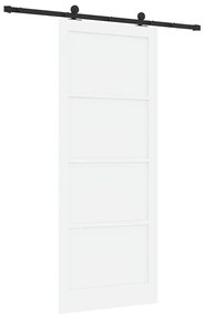 Porta deslizante vidaXL com conjunto de hardware Branca 93x232 cm Made