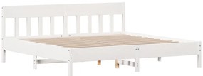 Cama sem colchão 180x200 cm madeira de pinho maciça branco