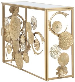 MESA CONSOLA GLAM UNIVERS 114X40,5X80 CM DOURADO