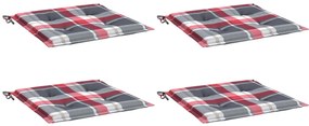 Almofadões cadeiras jardim 4pcs tecido oxford xadrez vermelho