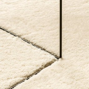 Tapete pelo curto macio e lavável HUARTE Ø 80 cm cor creme