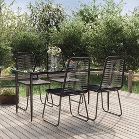vidaXL 5 pcs Conjunto de jantar para jardim preto