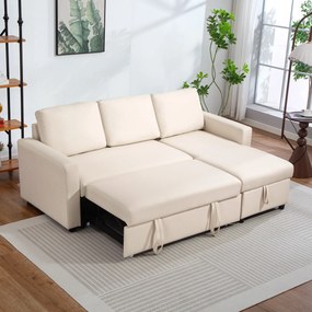 Sofá de canto convertível e modular com méridiana reversível 211,5 C x 146 L x 85 A cm (sofá), 183 C x 117 L x 43,5 A cm (cama), compartimento de arru