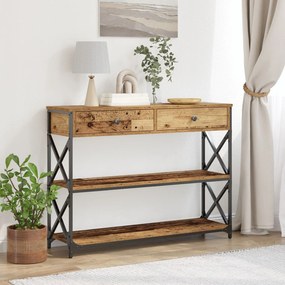 Mesa de Consola vidaXL Madeira Antiga 100x28x75 cm Madeira de Engenhar