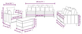 4 pcs conjunto de sofás com almofadões veludo preto