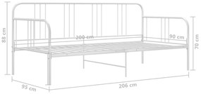 Sofá-cama 90x200 cm metal branco