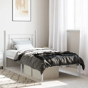 Estrutura de cama com cabeceira 100x200 cm metal branco