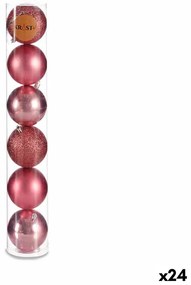 Conjunto de Bolas de Natal Cor de Rosa Plástico (8 X 9 X 8 cm) (24 Unidades)