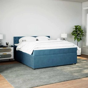 Cama com molas/colchão 180x200 cm veludo azul
