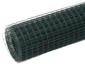 Cerca arame galinheiro 10x0,5 m aço c/ revestimento PVC verde