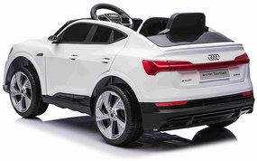Carro elétrico para crianças Audi E-tron Sportback 12V, comando remoto 2,4 GHz, entrada USB/AUX, suspensão, bateria de lítio, luzes LED, 2 motores de