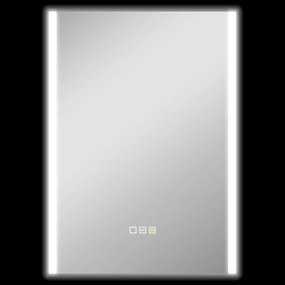 HOMCOM Espelho de Casa de Banho com Luz LED 70x50 cm 3 Cores de Luz Função Antiembaciamento Função de Memória IP44 Prata