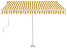 Toldo automático independente 350x250 cm amarelo e branco