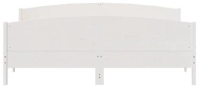 Cama sem colchão 200x200 cm madeira de pinho maciça branco
