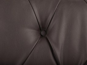 Sofá de 3 lugares em pele sintética castanha escura CHESTERFIELD Beliani
